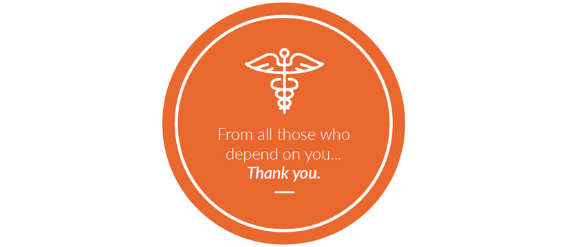 A color orange round icon with a text