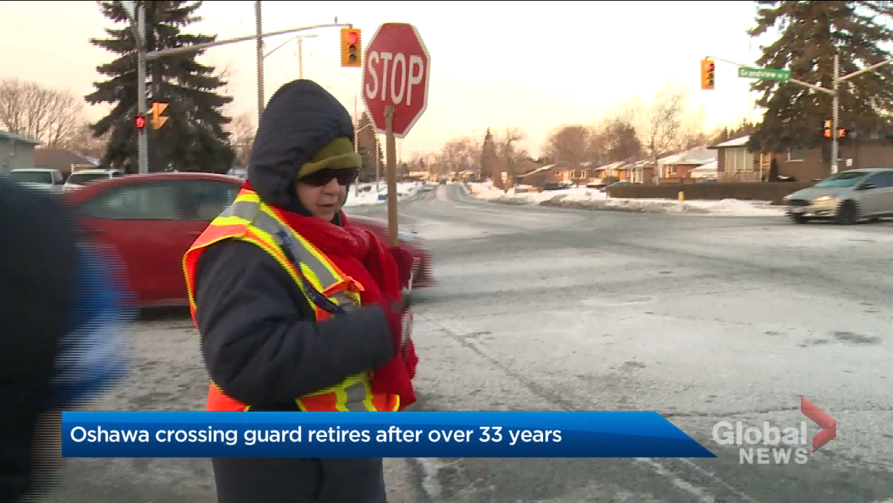 A community recognizes their crossing guard's 30 years on the job