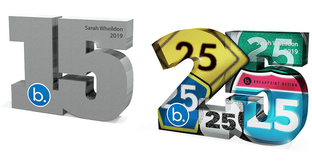 3-dimensional metal and acrylic numerals